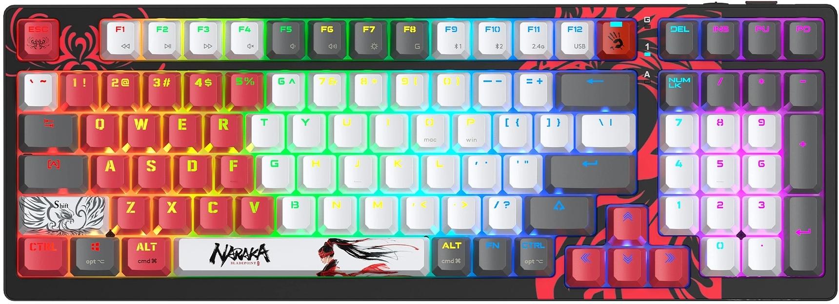 Клавиатура A4Tech Bloody WS98 Naraka механическая черный/красный USB for gamer LED (WS98) фото 1