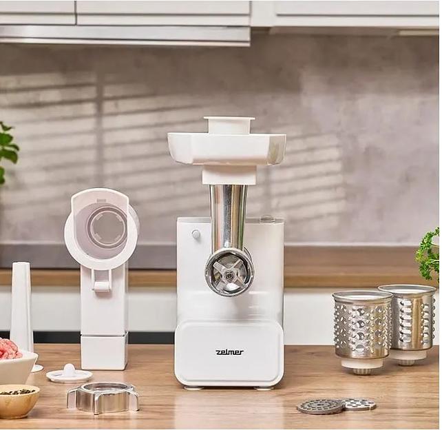 Мясорубка Zelmer ZMM3512B белый фото 6