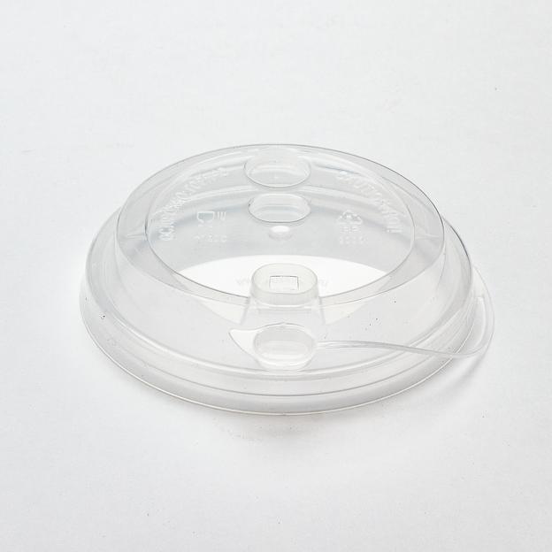 Крышка к стаканам 300-500мл прозрачная d90мм с закрывающимся отверстием "ЧД" - 50 шт фото 1