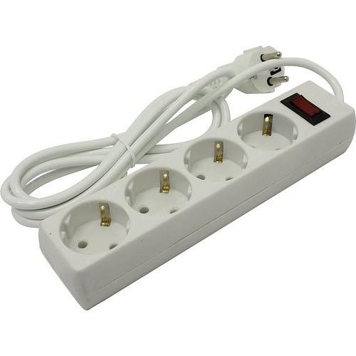 Exegate EX279399RUS Удлинитель ExeGate EC-4-1.8W (4 розетки, 1.8м, евровилка, белый) фото 1