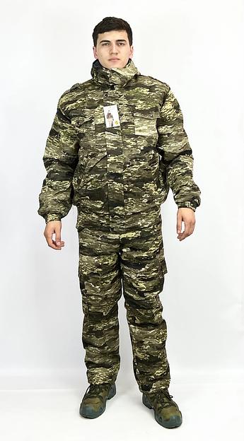 Костюм камуфляжный зимний, темно-зеленый хаки, ткань «Грета», опт фото 1