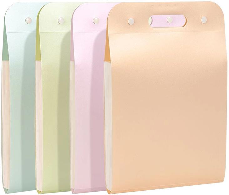 Папка-портфель Deli PM323 на кнопке 13 отдел. A4 полипропилен ассорти/ассорти фото 1