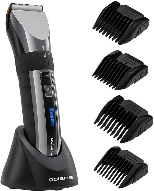 Машинка для стрижки Polaris PHC 3017RC Argan Therapy Pro черный/серебристый (насадок в компл:5шт) фото 7
