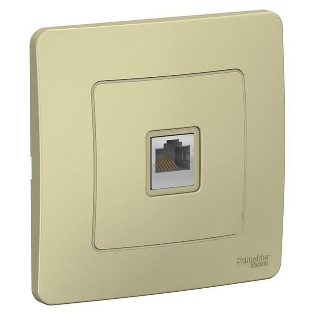 Розетка компьютерная 1-м СП Blanca RJ45 кат.5E беж. SE BLNIS045007 фото 1