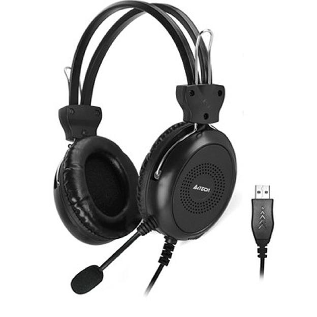 Гарнитура A4 HU-30 черный 2м накладные USB оголовье фото 1