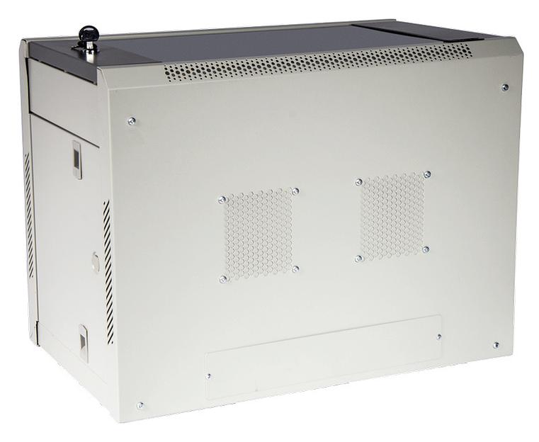 Шкаф коммутационный Lanmaster (TWT-CBWPG-9U-6X4-GY) настенный 9U 600x400мм пер.дв.стекл 60кг серый фото 3