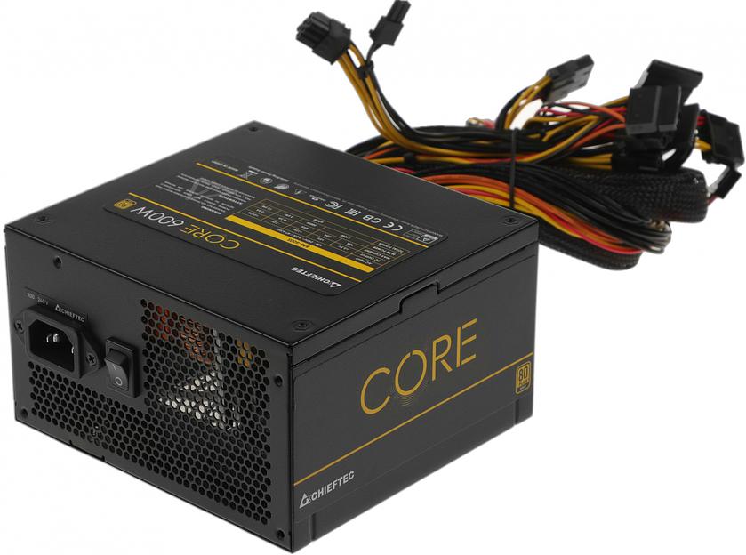 Chieftec CORE 600W, ATX 12V 2.3 PSU,W/12cm Fan,80 plus Gold, BBS-600S OEM фото 4