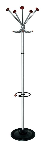 Вешалка напольная Бюрократ Квинтет ТМК-1 КВИНТЕТ ТМК-1/CHROM хром основание круг крючки двойные для верхней одежды метал. (упак.:1шт) фото 1