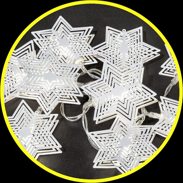 Гирлянда новогодняя светодиодная NGF-D011-10СW-2AA-звездочки (металл) Navigator Group 22077 фото 1