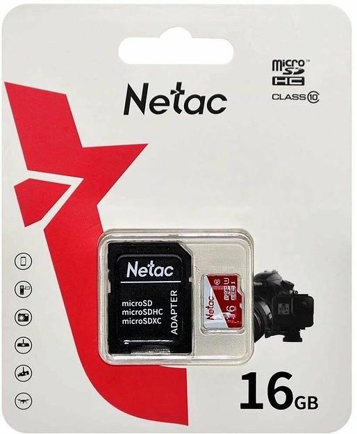 Флеш карта microSDHC 16GB Netac NT02P500ECO-016G-R P500 Extreme Pro + adapter фото 1