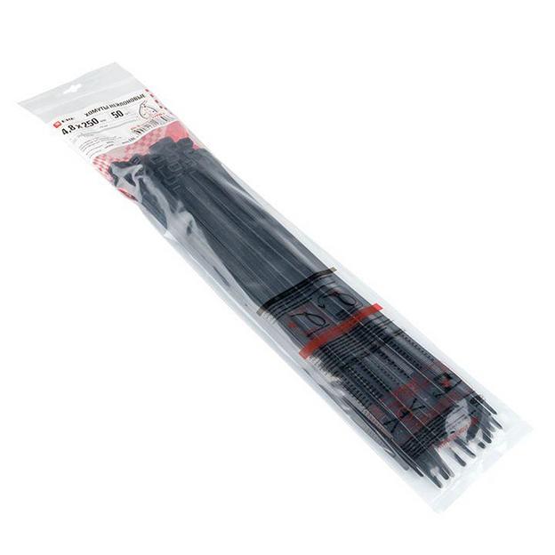 EKF plc-fl-ctsb-4.8x250-r Хомут P6.6 стандартный (ч), 4.8x250 (50шт) FlexLock PROxima фото 2