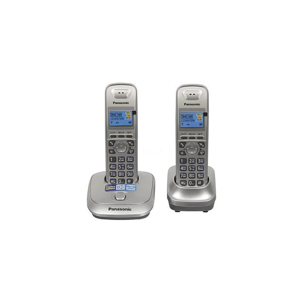 Радиотелефон Panasonic KX-TG2512RUN, платиновый фото 1