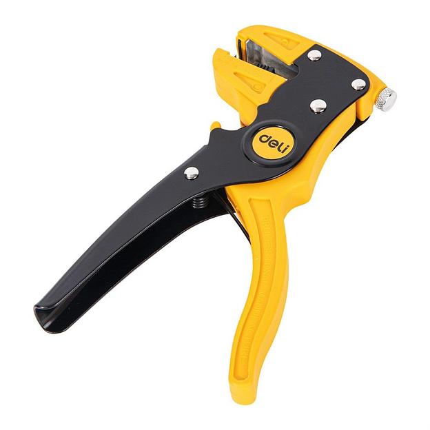 Инструмент обжимной Deli Автоматические клещи для снятия изоляции (стриппер) Deli DL2003 180мм, диапазон зачистки 0,5-6 мм, пружина с автоматическим возвратом фото 4