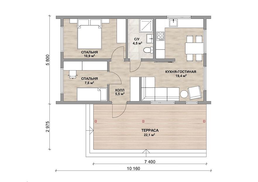 Проект дома «Финляндия M» домокомплект фото 2