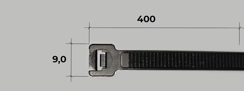 Нейлоновый хомут 9,0х400 Чёрный фото 1
