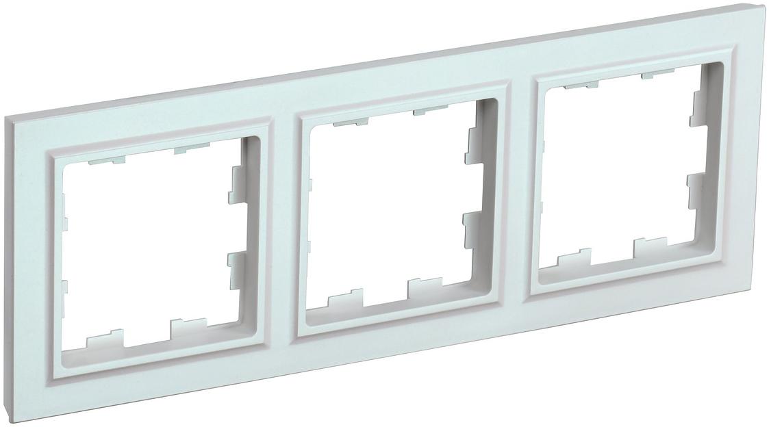 IEK BR-M32-K36 BRITE Рамка 3-мест. РУ-3-БрЖ жемч. фото 1