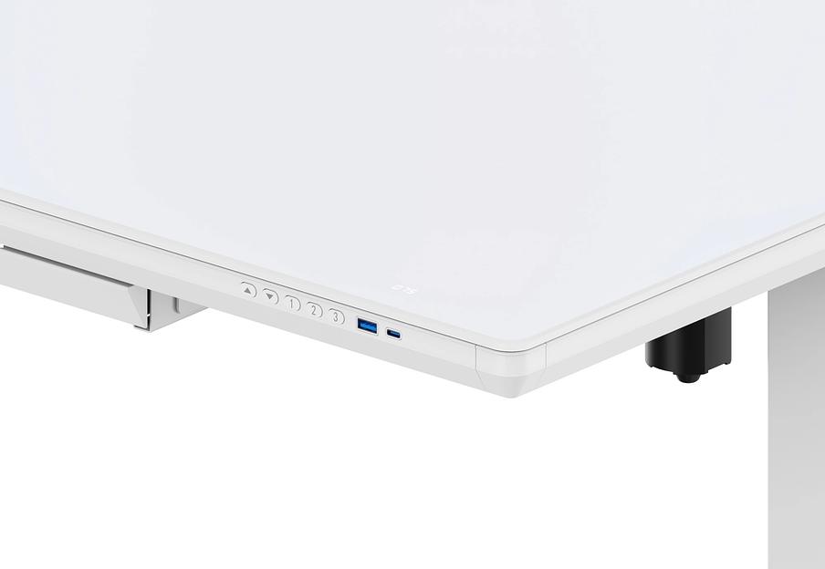 Стол для компьютера Cactus с электроподъемником столешница стекло белый каркас белый (CS-EGD-WWT) фото 6