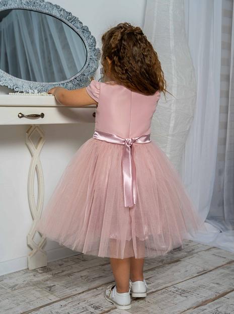 Платье для девочки Энди нарядное, пудра, 22-208_2, опт фото 4