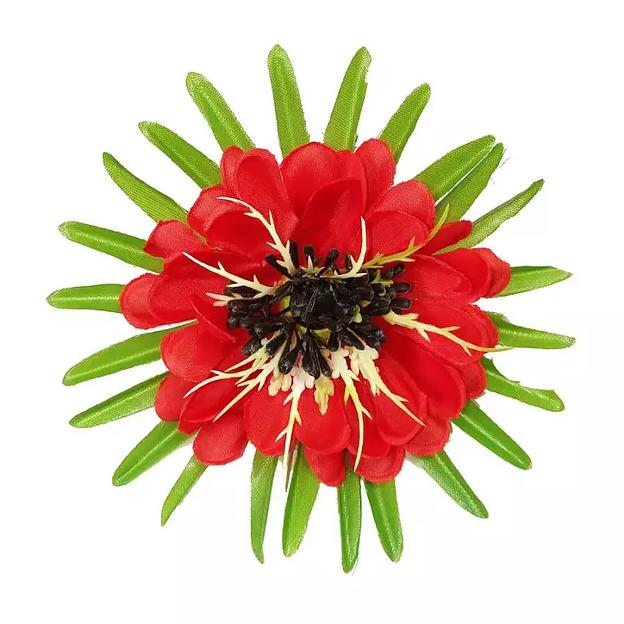 Головка астры Яник с листом 3сл 16см 381-л067-204-170Ч-177К-172 1/28 фото 3