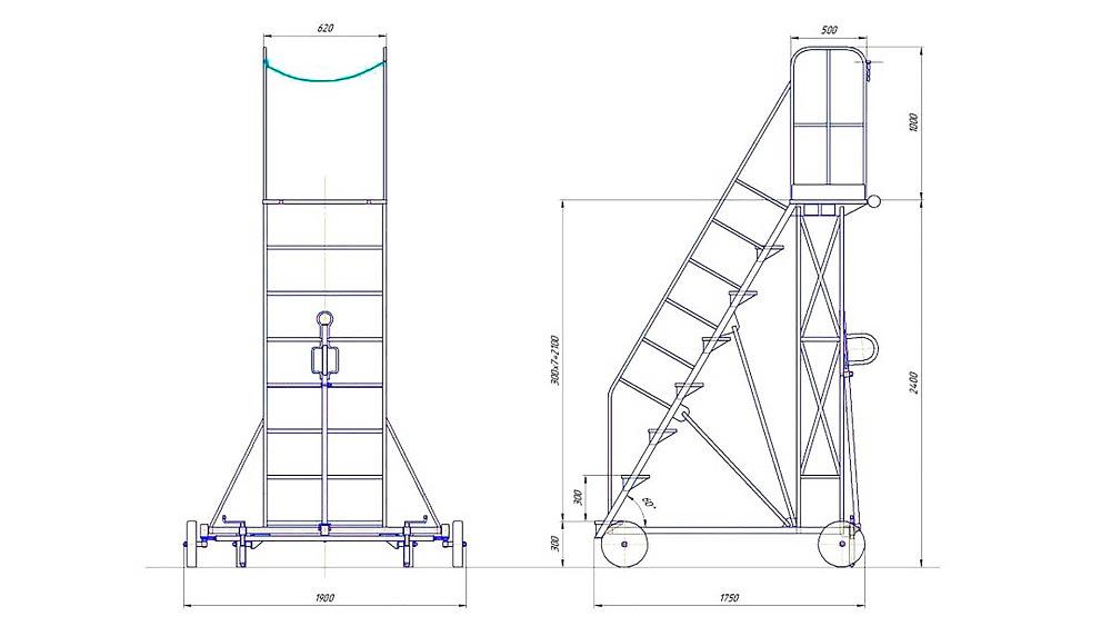 Авиационная стремянка СА-3/8Б-Н1-М фото 1