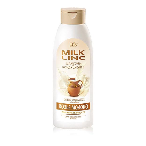Iris cosmetic молочная шампунь-кондиционер козье молоко пит 1л фл фото 1