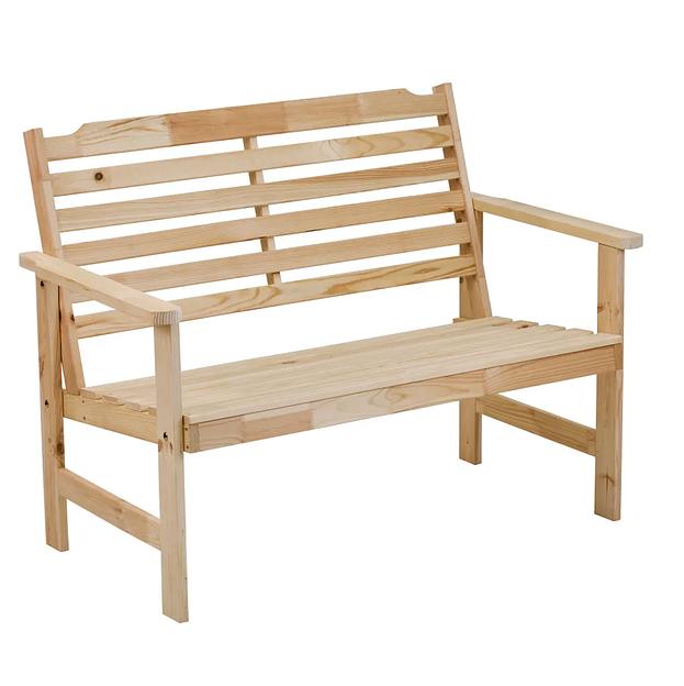 Скамья деревянная для сада и дачи для 2-х человек, натуральный, Стэнхамн, опт фото 1