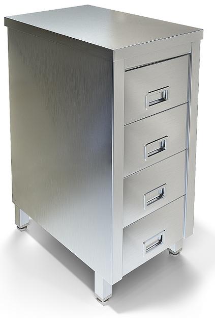 Стол-тумба без борта задняя стенка оцинкованная сталь СПС-126/500 (500x600x850 мм) фото 1