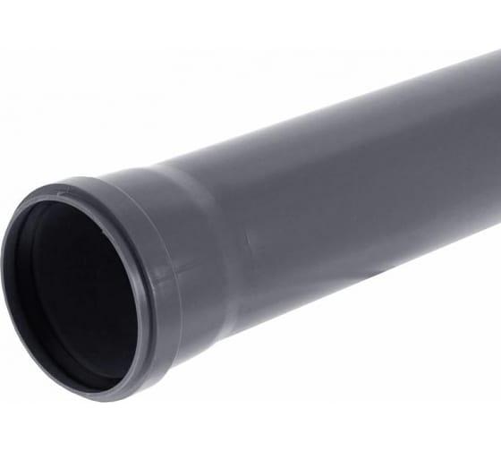 Труба канализационная 50x500 мм, толщина 1.8, PP однораструбная, серая фото 1