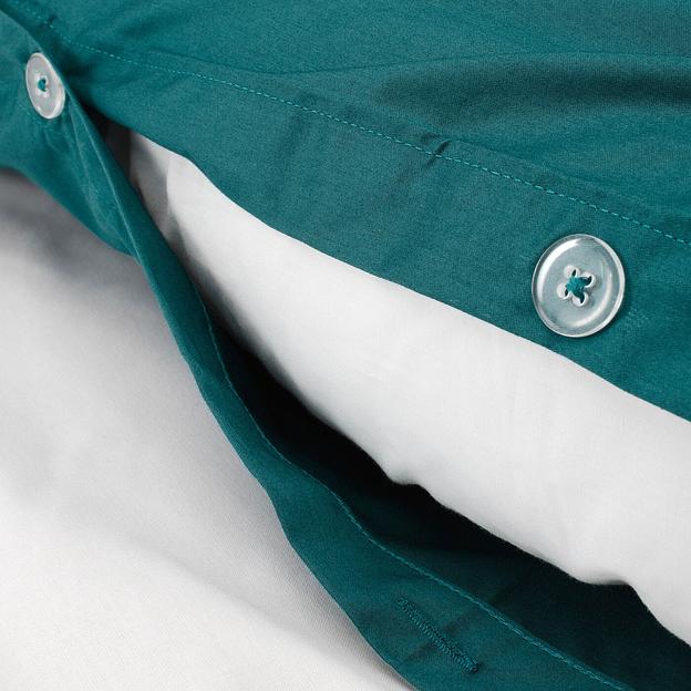 Пододеяльник евро, 2 наволочки ЛЮТЕСМИО (ИКЕА ЛЮКТЭСМИН) 200x200/50x70, темно-зеленый, сатин KL-80432929 фото 4