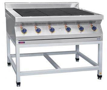 Электрическая плита 6 конфорчная Abat ЭПК-67П на открытой крашеной подставке фото 1