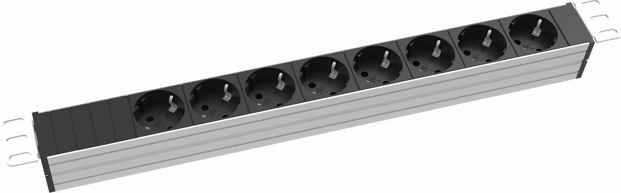 Блок распределения питания RakTek RTS1608S гор.размещ. 8xSchuko без вилки фото 1