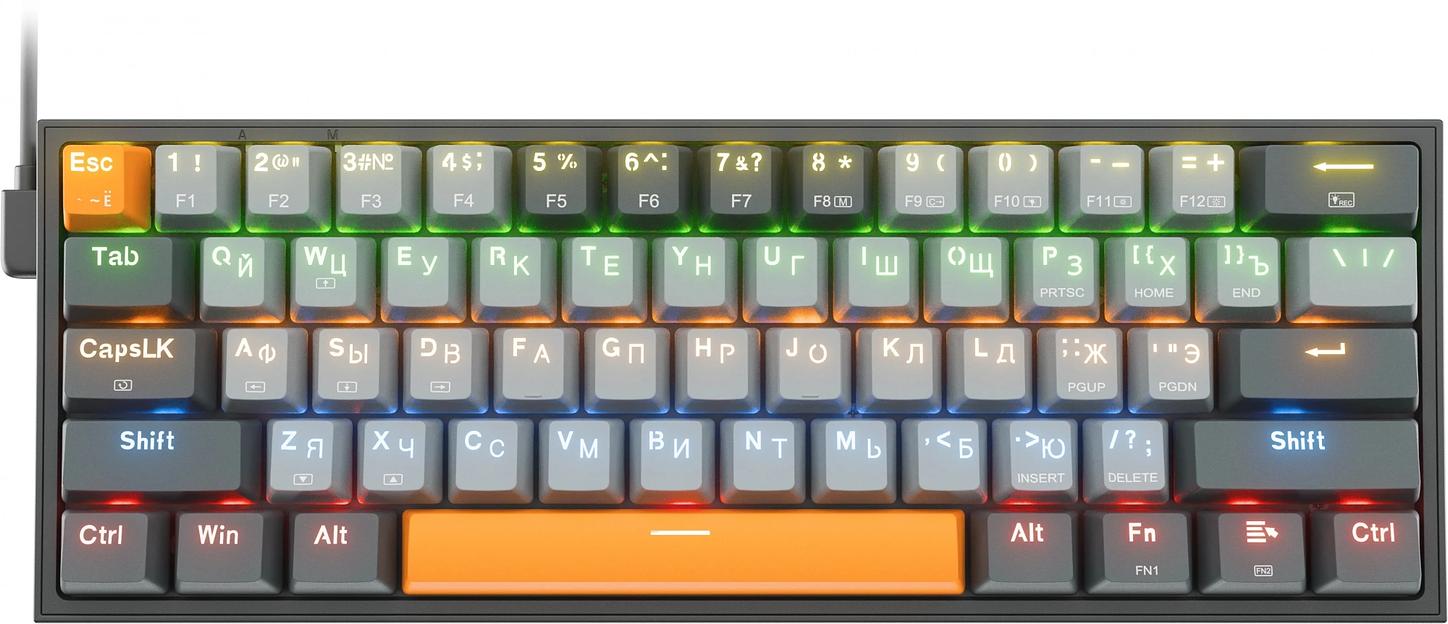 Клавиатура REDRAGON (72600) Fizz RU,Rainbow,melt-gold свитчи фото 1