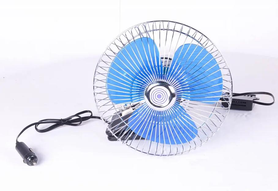 Вентилятор двойной 12В 8-дюймов на прищепке ОПТ фото 1