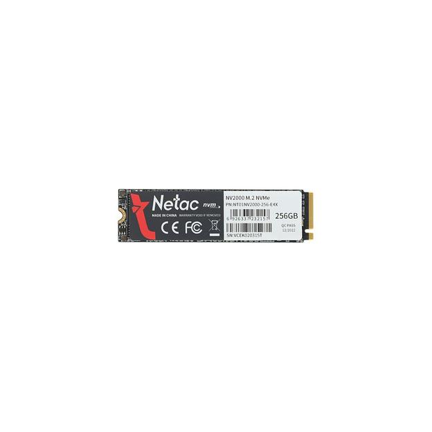 SSD накопитель NETAC NV2000 NT01NV2000-256-E4X 256ГБ, M.2 2280, PCIe 3.0 x4, NVMe, M.2 фото 1