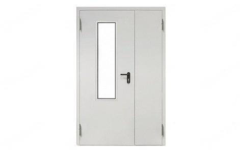 Подъездная противопожарная дверь с остеклением RAL 9010 опт фото 1
