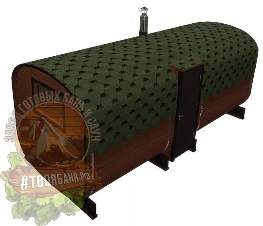 Квадро баня-бочка кедр 5 м (3 отделения) фото 1