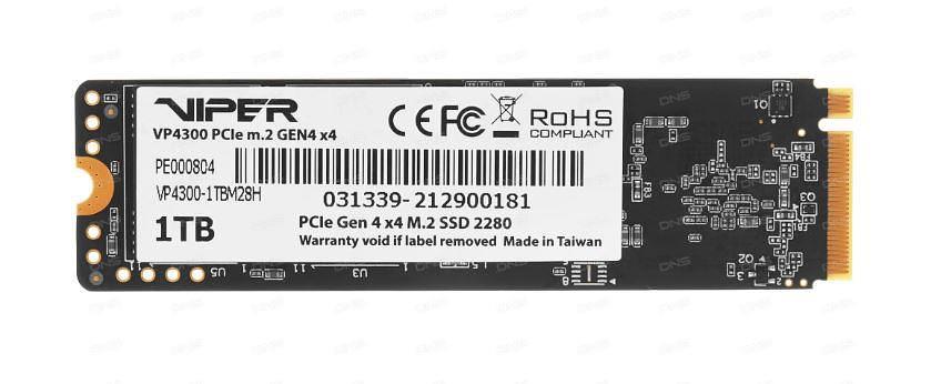 Накопитель SSD Patriot PCIe 4.0 x4 1TB VP4300L1TBM28H Viper VP4300 Lite M.2 2280 фото 1