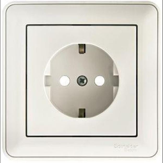 Systeme electric RS16-152-18 W59 РОЗЕТКА с заземлением со шторками, 16А, в сборе, БЕЛЫЙ фото 1