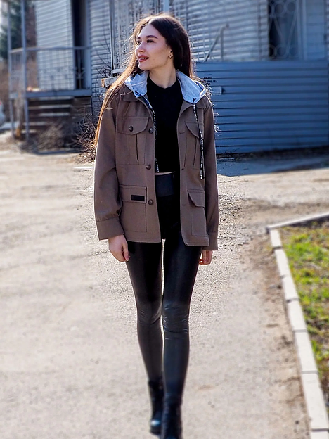 Жакет джинсовый «Спортсити» хаки 44 ОПТ фото 8