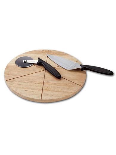 Доска для подачи пиццы d=340*20 мм. на 6 сегментов, бук /1/ фото 1