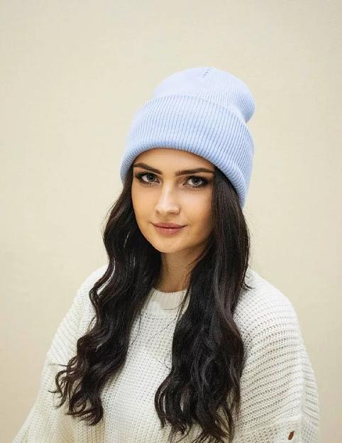 Шапка лопата голубая ОПТ фото 2