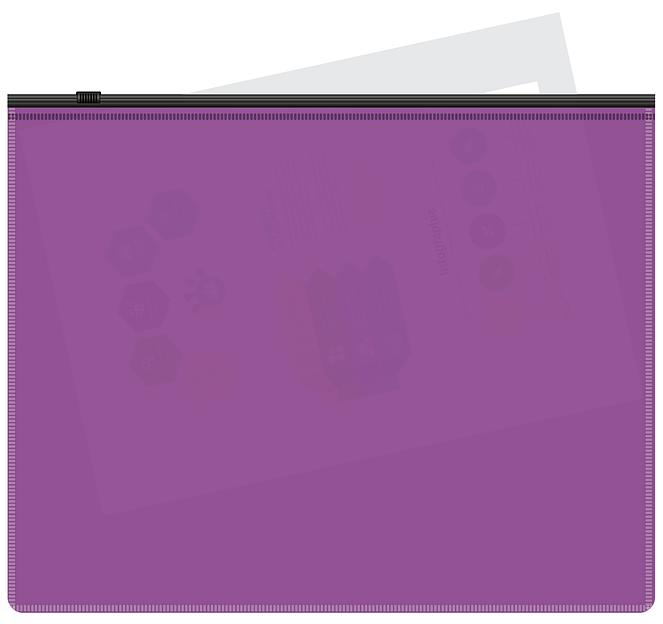 Папка на молнии ZIP Бюрократ -BPM5AVIOBL A5 полипропилен 0.15мм фиолетовый цвет молнии черный фото 3