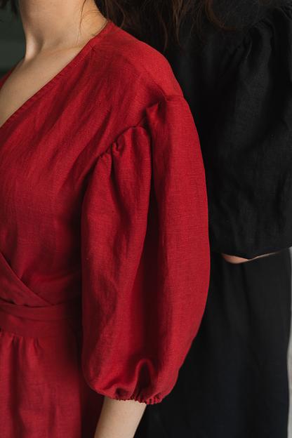 Льняное платье на запах фото 3