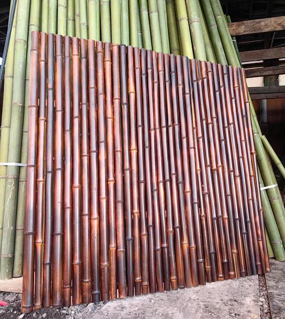 Панель из половинок бамбука, Шоколадный обжиг, опт фото 2