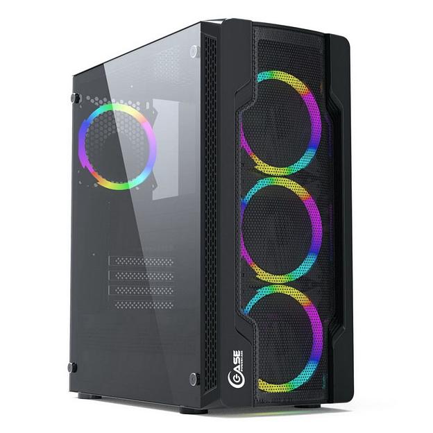 Powercase CMIXB-L4 Корпус Mistral X4 Mesh LED, Tempered Glass, 4x 120mm fan, чёрный, ATX (CMIXB-L4) фото 1