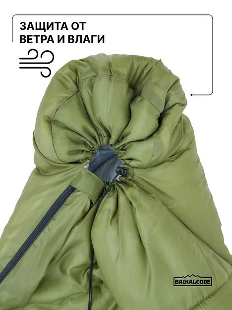 Спальный мешок туристический зеленый фото 10