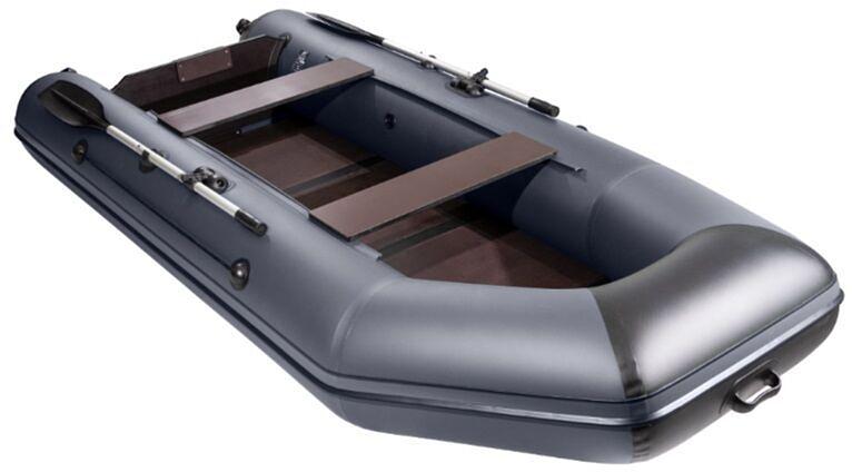 Лодка Аква 3200 слань книжка, киль, 3200*1420*400 мм., цвет: графит-черный фото 2