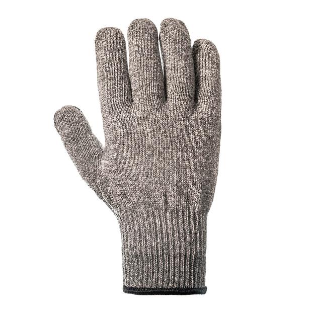 Одинарные шерстяные перчатки серые 10 класс вязки (70% шерсть, 30% акрил) арт.55В фото 3
