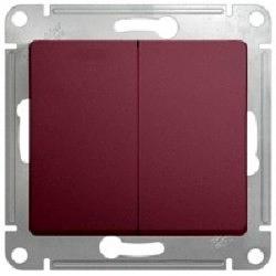Systeme electric GSL001165 GLOSSA 2-клавишный ПЕРЕКЛЮЧАТЕЛЬ,сх.6,10AX, механизм, БАКЛАЖАНОВЫЙ фото 1