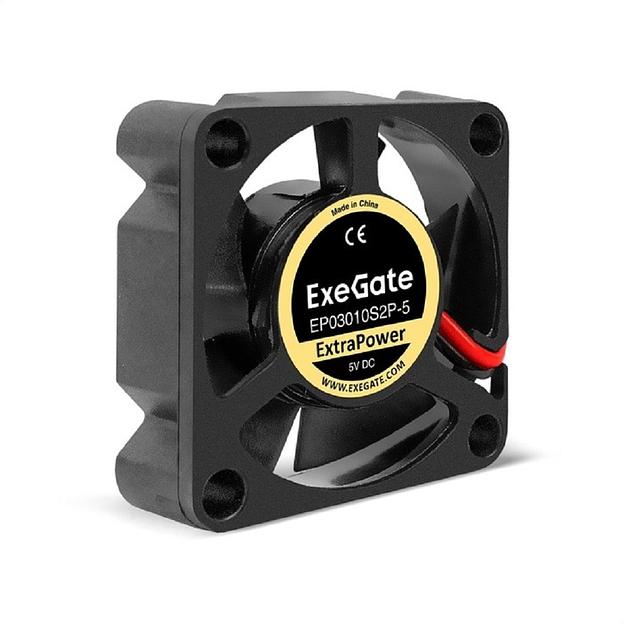 Exegate EX295191RUS Вентилятор 5В DC ExeGate ExtraPower EP03010S2P-5 (30x30x10 мм, Sleeve bearing (подшипник скольжения), 2pin, 12000RPM, 33dBA) фото 1